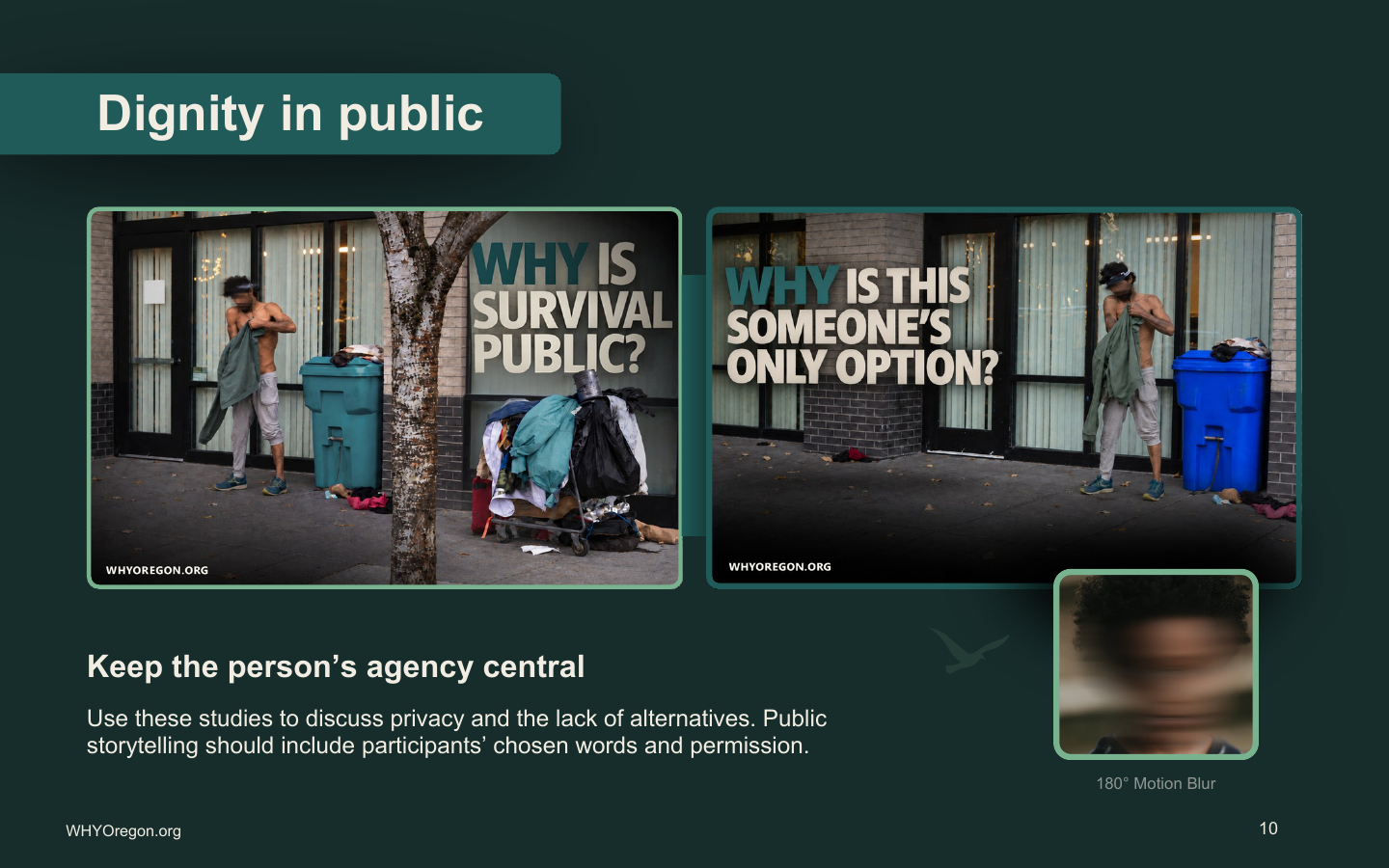 WHYOregon dignity in public campaign materials